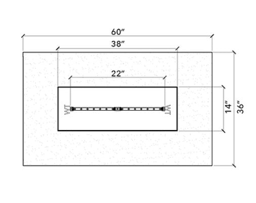 Warming Trends Rectangle Fire Pit / Ready to Finish Kit (Linear Burner)