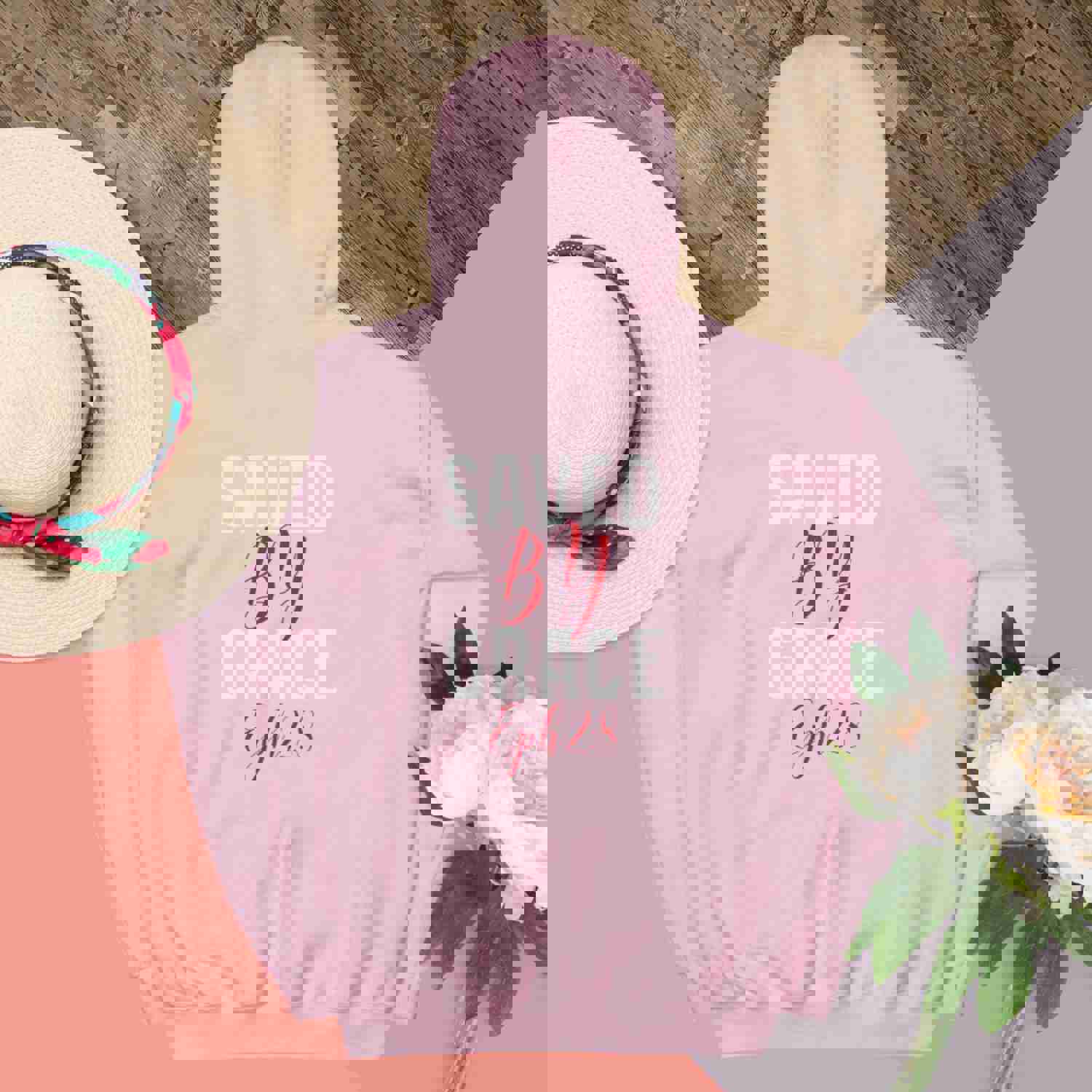 Christian Saved by Grace Two Sided Hoodie