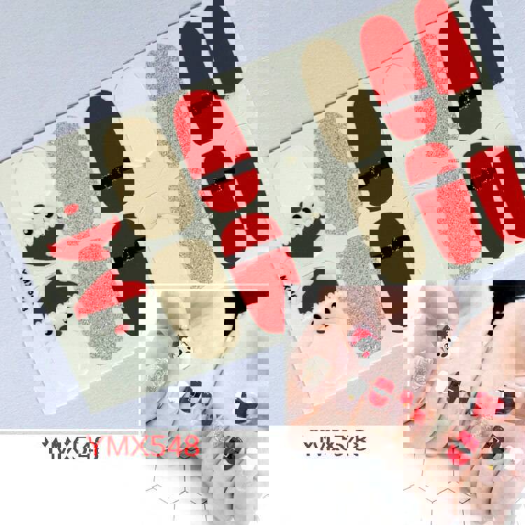 Christmas Style Nail Art Sticker - 14 Tips DIY Waterproof Full Cover Wraps Decal