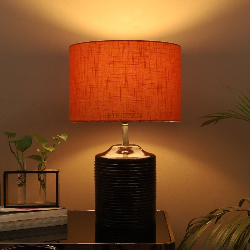 BTR CRAFTS Heavy Wooden Table Lamp (Bulb not Included)