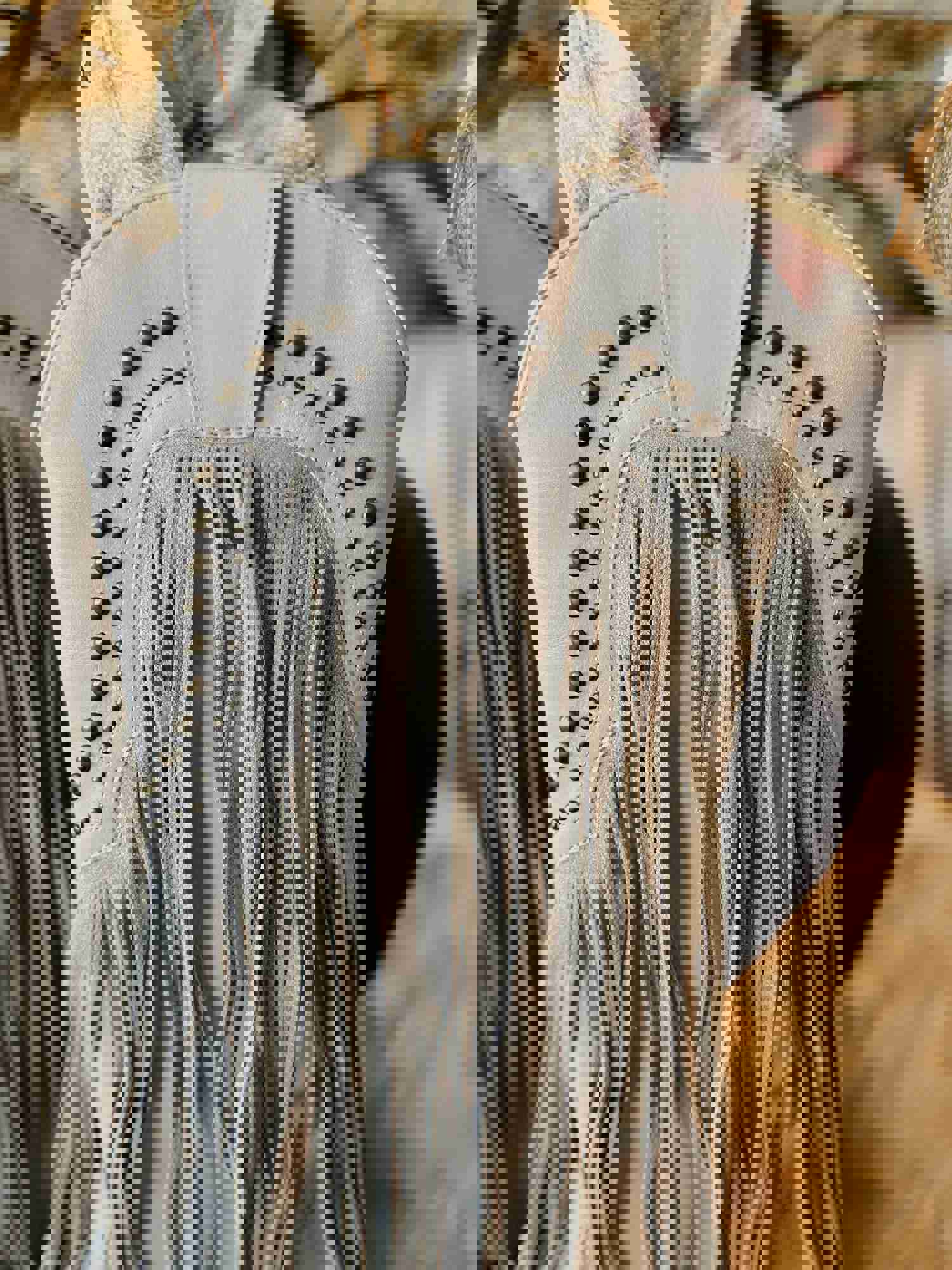 Grey Fringe Western Boots