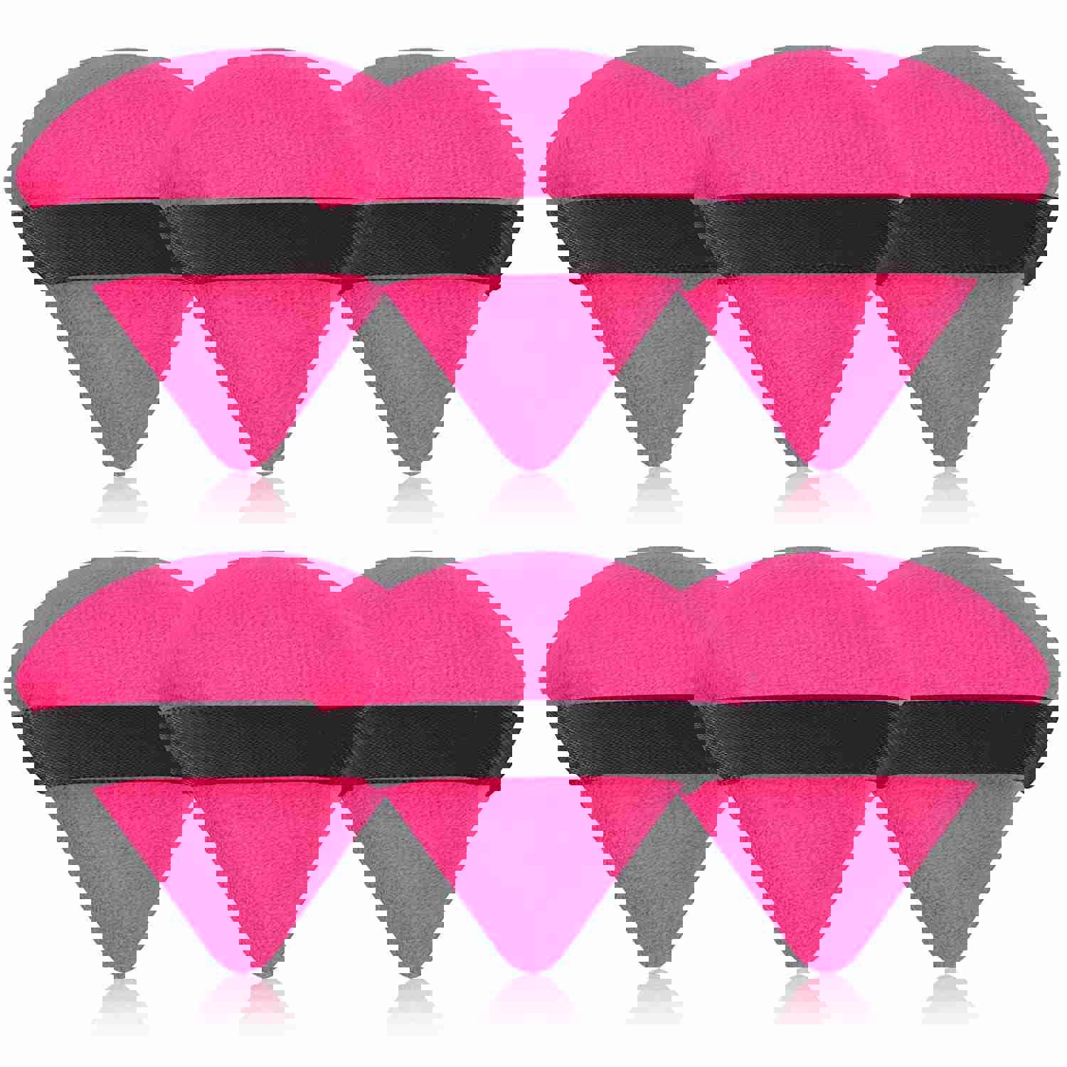 6 Pieces Soft Triangle Powder Puff for Makeup - Velour Cosmetic Sponge for Contouring and Under Eyes