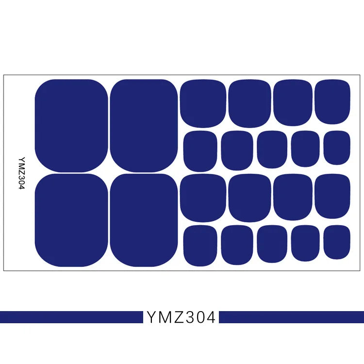 Baking Free European and American Solid Color Toenail Stickers - Waterproof Fashion Nail Decals