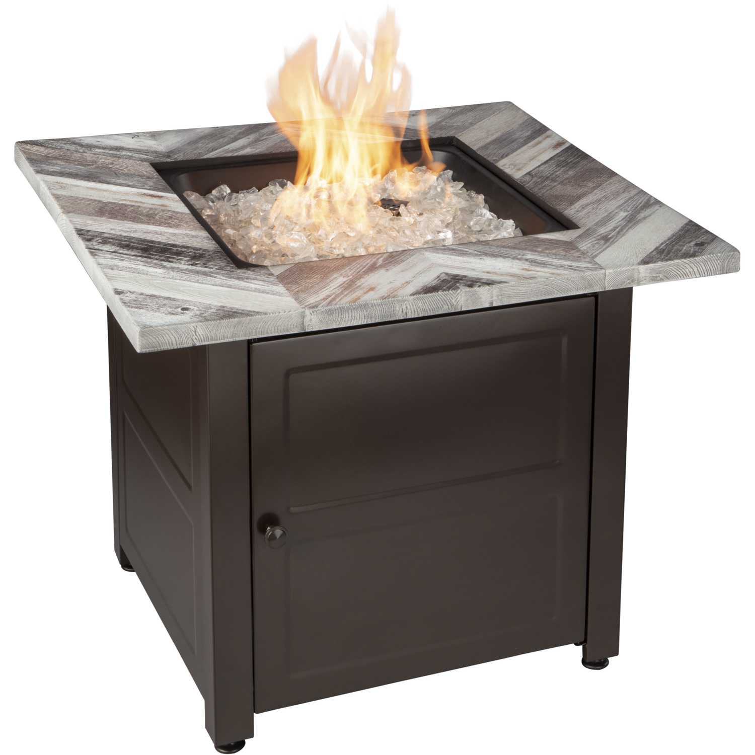 Endless Summer Duvall LP Gas Outdoor Fire Pit with Printed Resin Mantel
