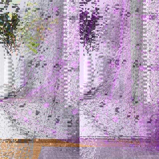 Birds Nest Purple Sheer Curtain