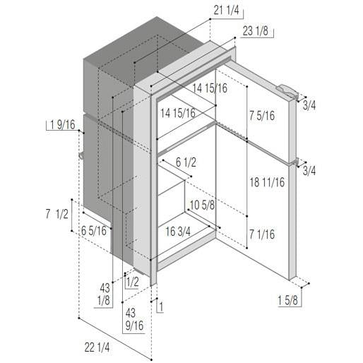 Vitrifrigo DP150i Black Refrigerator/Freezer (DP150IBD4-F) - Double Door, 5.3 cu. ft.