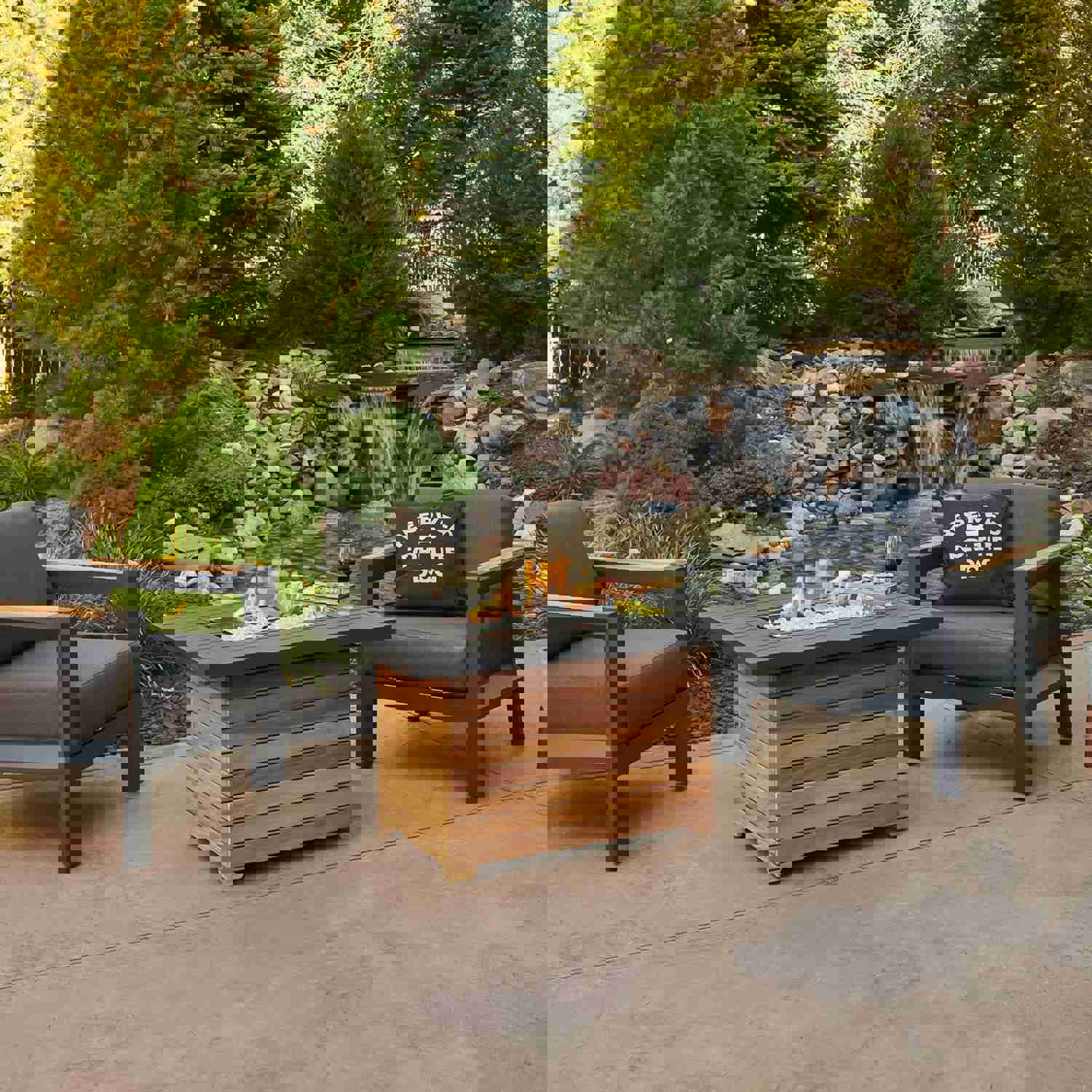 Darien Rectangular Gas Fire Pit Table