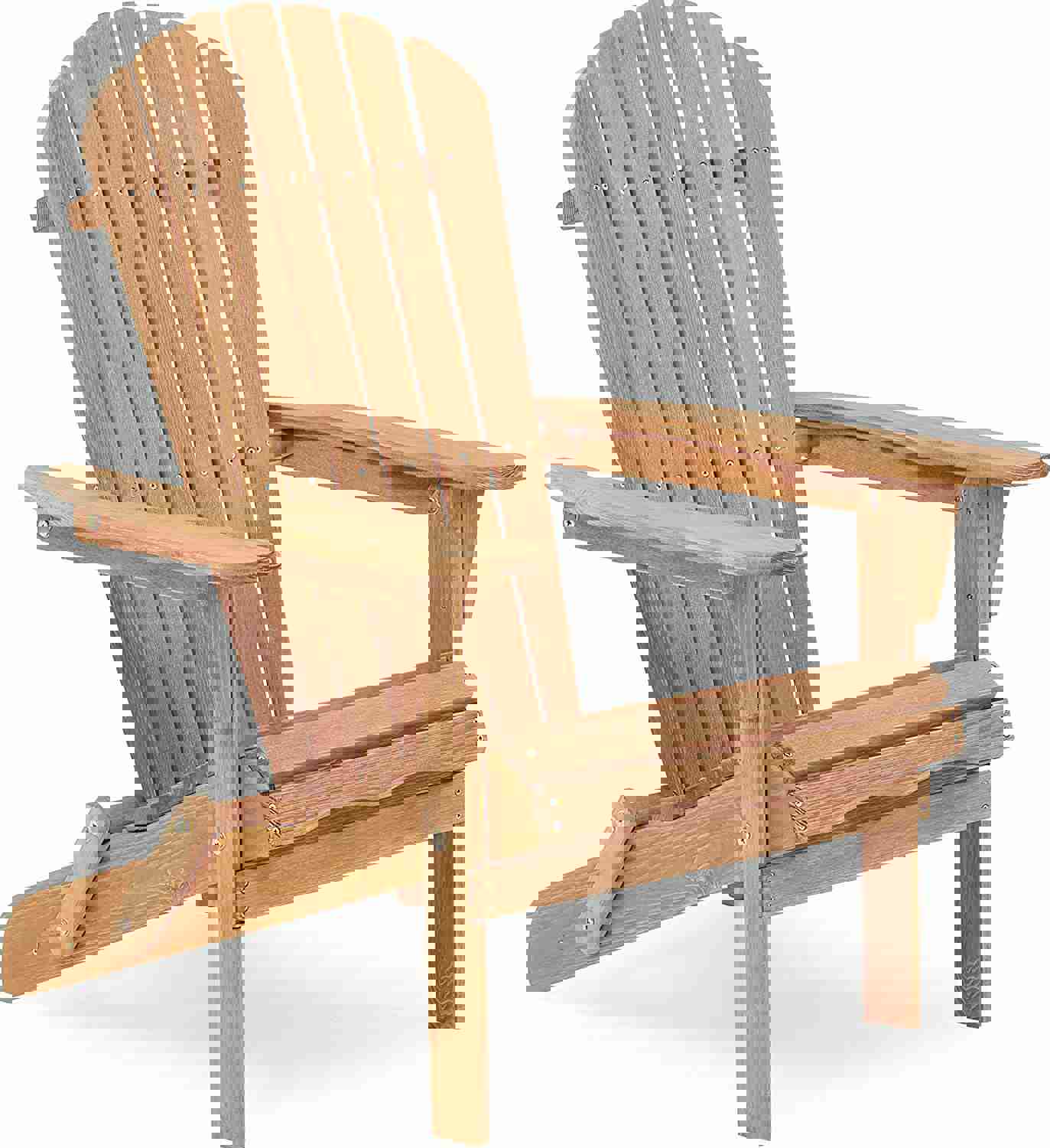 Wooden Outdoor Folding Adirondack Chair Set of 2