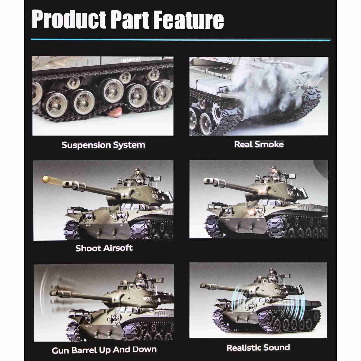 Heng Long M41A3 Walker Bulldog Professional Edition RC Tank with 7.0 Electronics BB/IR System