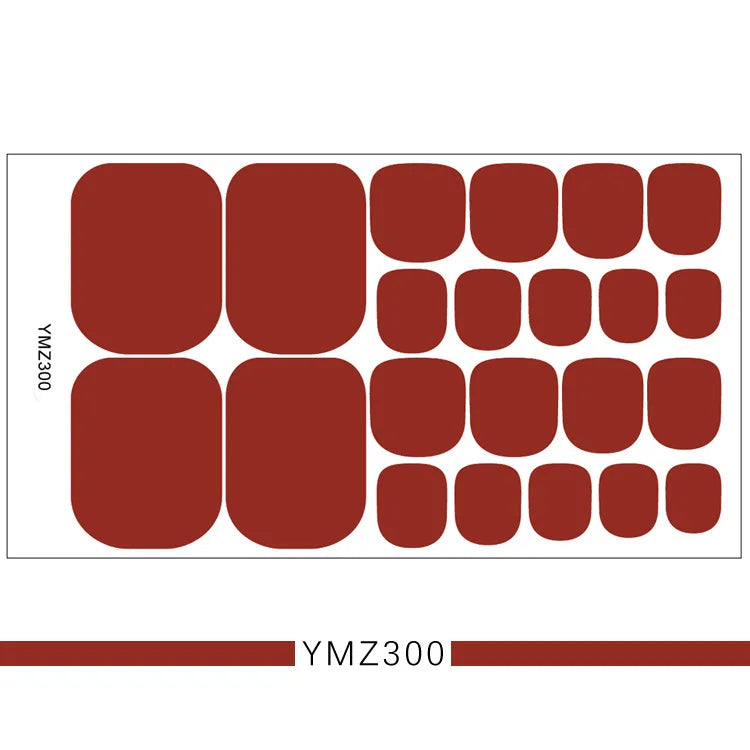 Baking Free European and American Solid Color Toenail Stickers - Waterproof Fashion Nail Decals