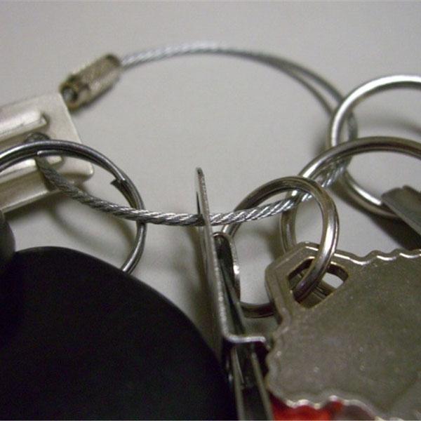 5pcs Multifunctional Outdoor Camping Gear Wire Ropes Key Ring (15cm) Silver
