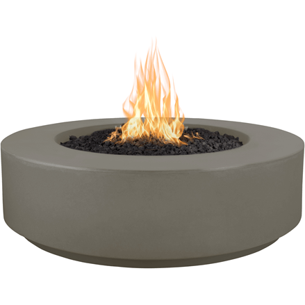 The Outdoor Plus Florence Low Profile Round Fire Pit in GFRC Concrete with Free Cover