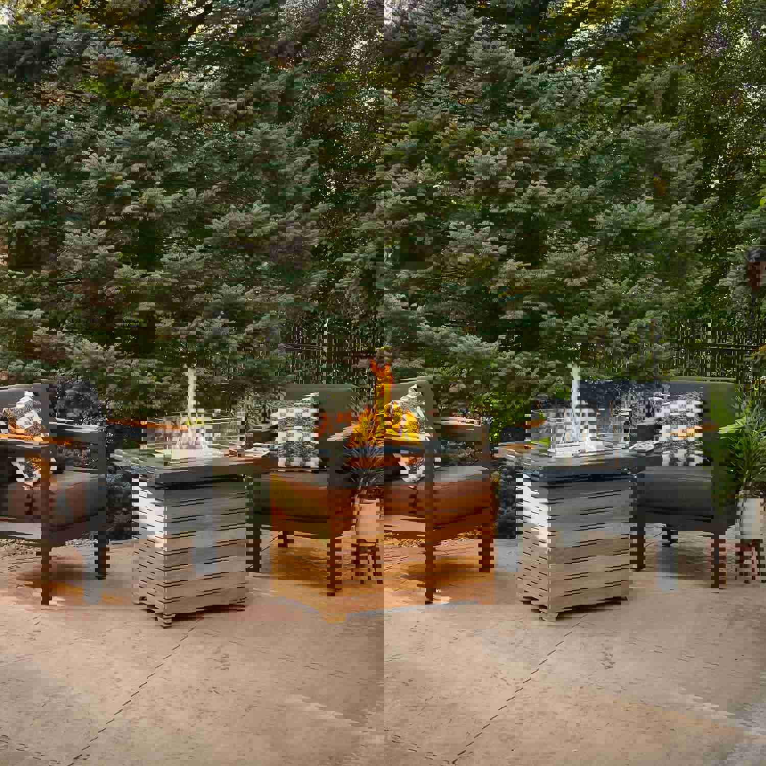 Darien Rectangular Gas Fire Pit Table