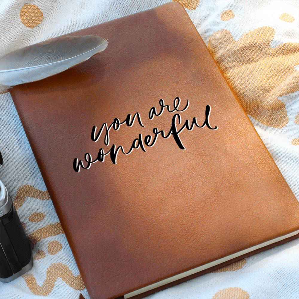You Are Wonderful - Inspirational Leather Journal - Encouragement, Birthday or Christmas Gift