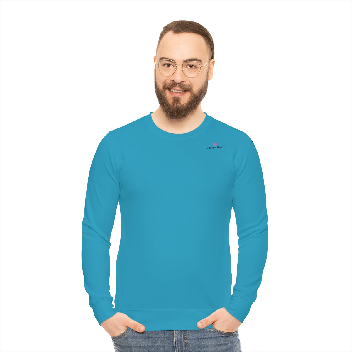 Blue Lightweight Men's Sweatshirt - Solid Color Casual Shirt