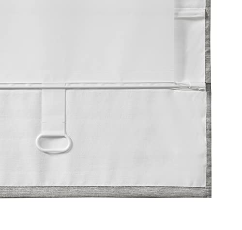 Madison Park Cordless Roman Shades - Como Grey, 35x64, Room Darkening, Thermal Insulated