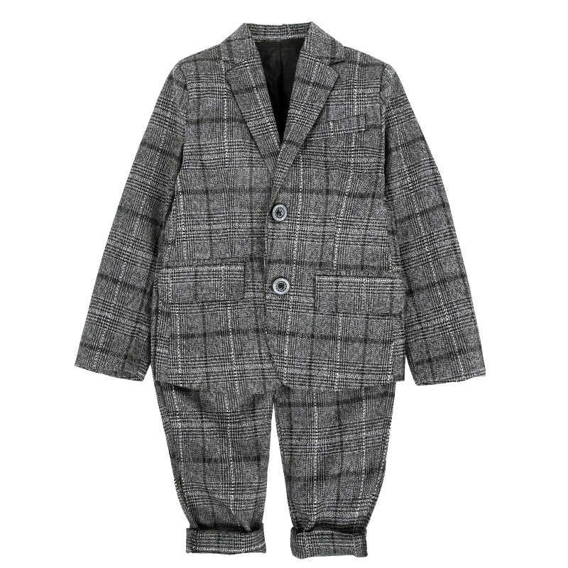 Boys Formal Birthday Suits Weddings Blazer Pants 2Pcs Set Kids Gentleman Clothing Sets