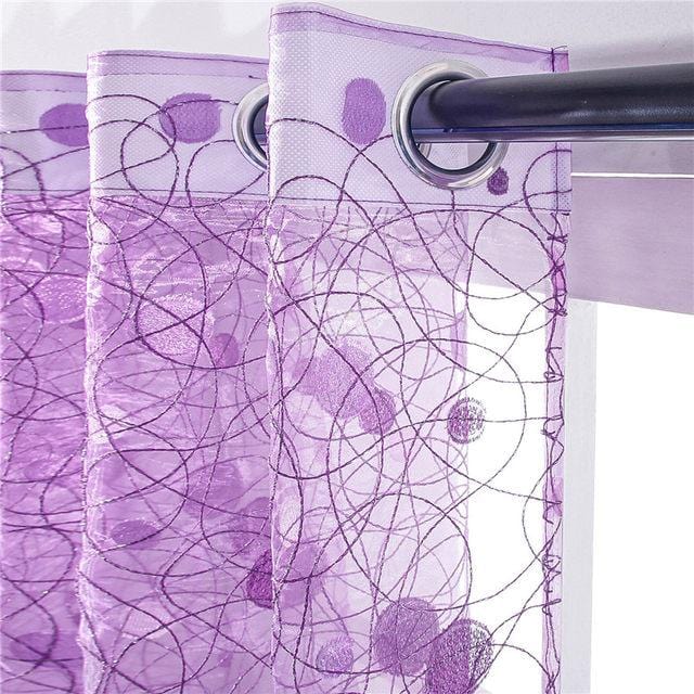 Birds Nest Purple Sheer Curtain