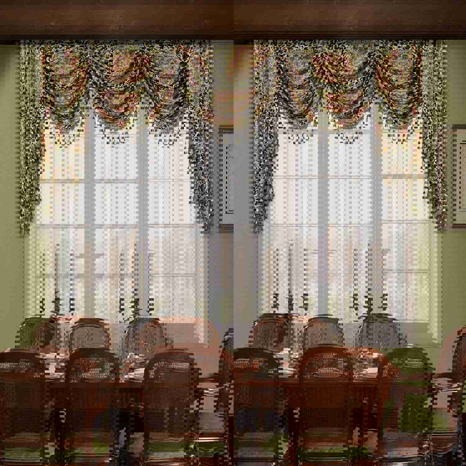 Leopard Print Swag Valance - Vintage Charm Window Drape