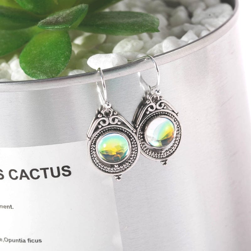 Silver Moonstone Earrings - Elegant Dangle Jewelry Gift for Women