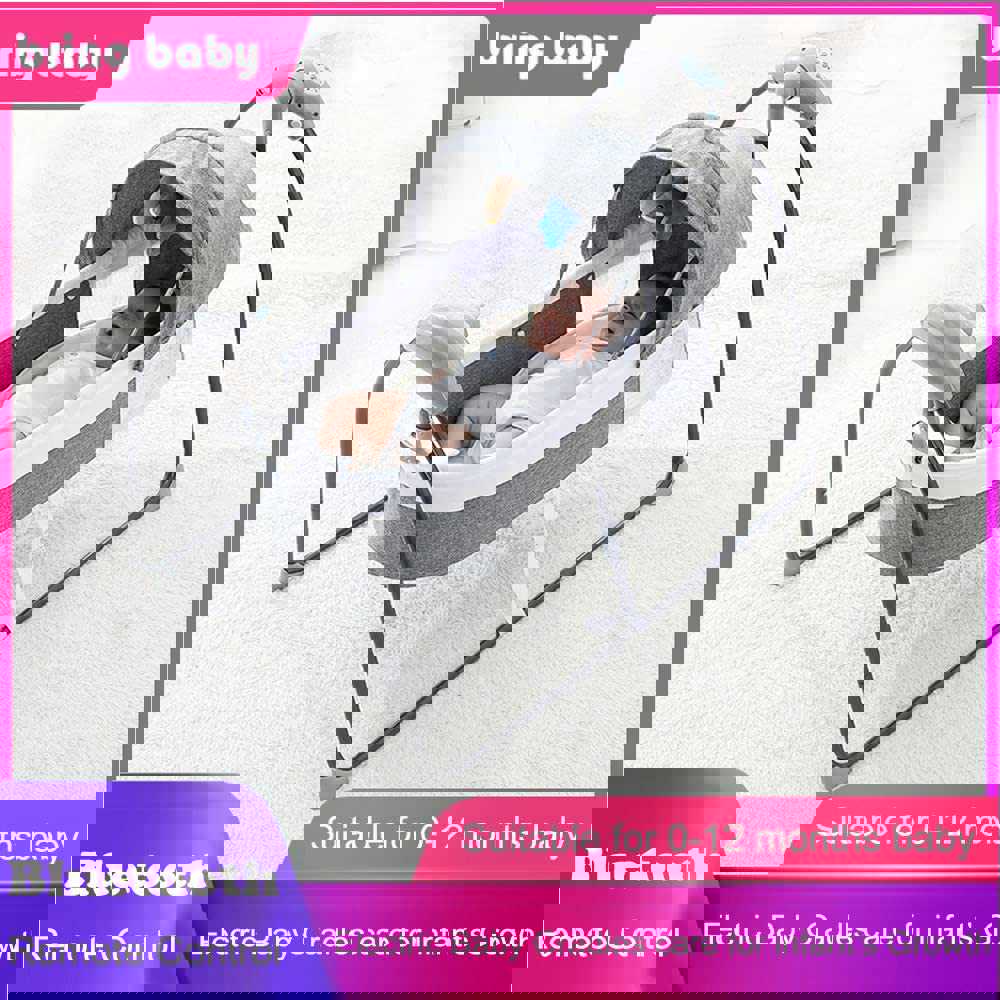 Electric Baby Cradle Toddler Rocker Bed with Bluetooth Music & Remote Control