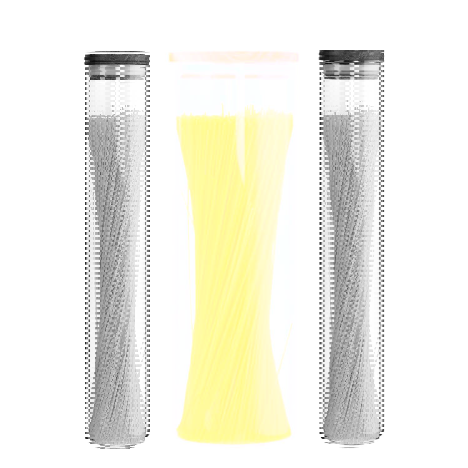 KKC Tall Borosilicate Glass Food Storage Jar with Wood Lid, 63 Floz