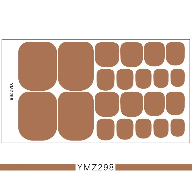 Baking Free European and American Solid Color Toenail Stickers - Waterproof Fashion Nail Decals