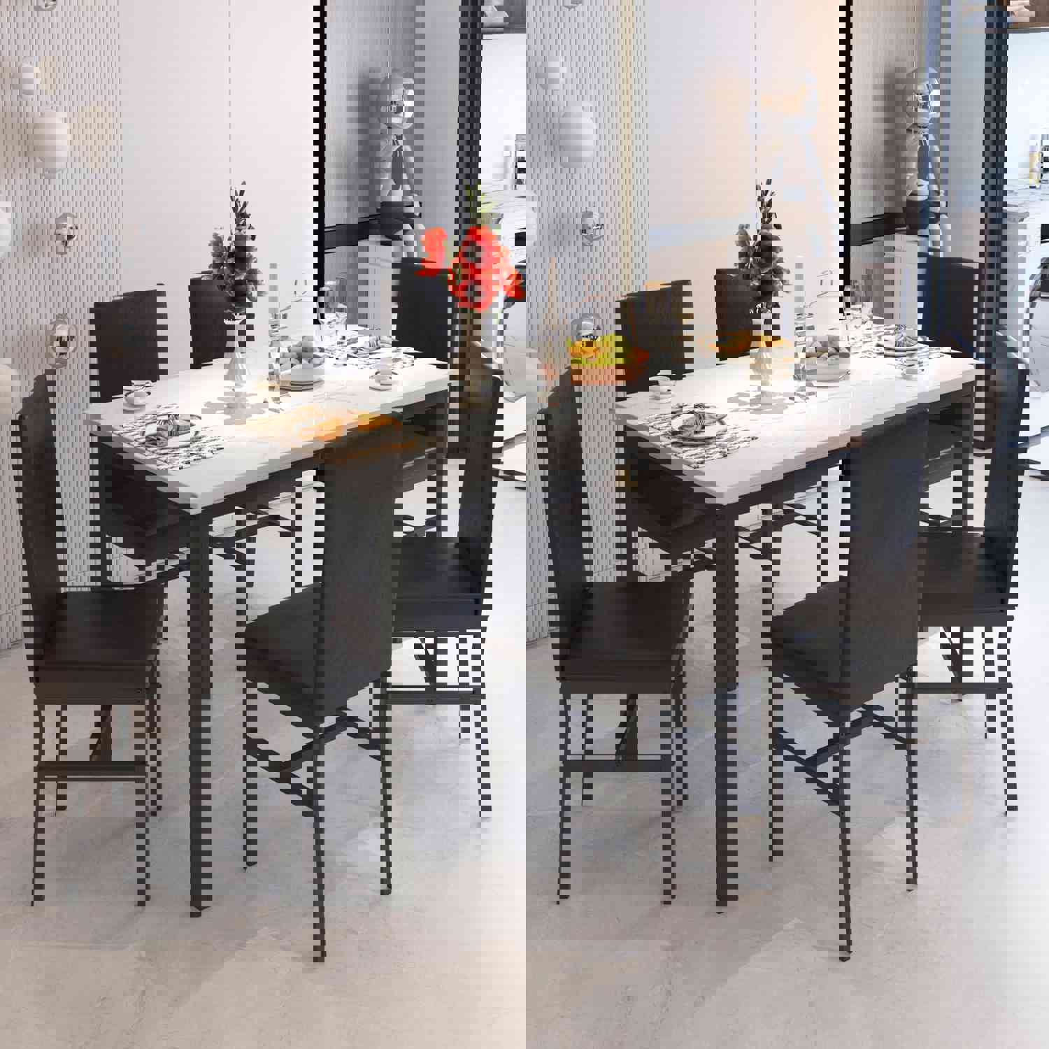 SEGMART 7-Piece Modern Dining Set with Table and 6 High-back Upholstered Chairs