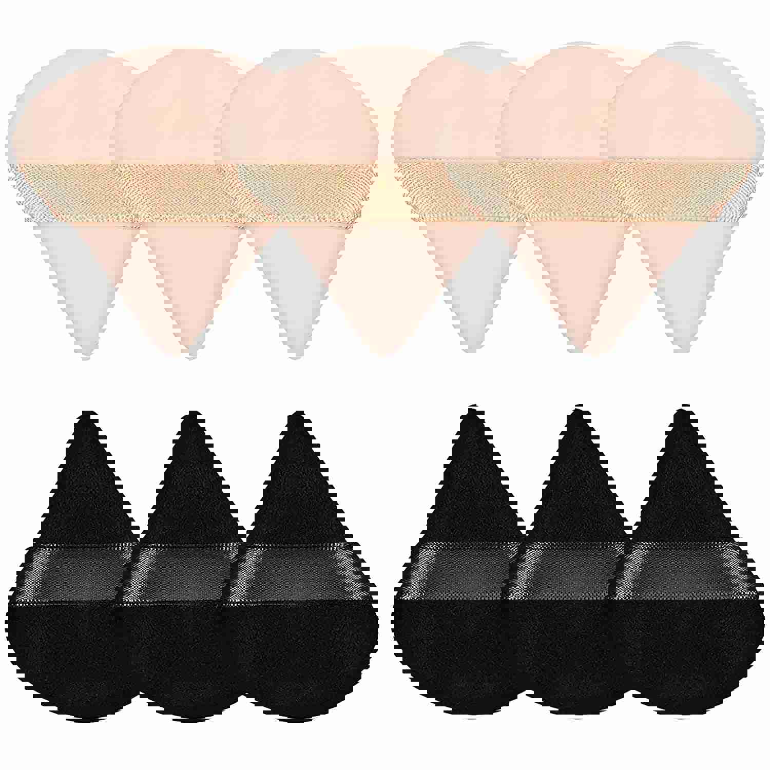 6 Pieces Soft Triangle Powder Puff for Makeup - Velour Cosmetic Sponge for Contouring and Under Eyes