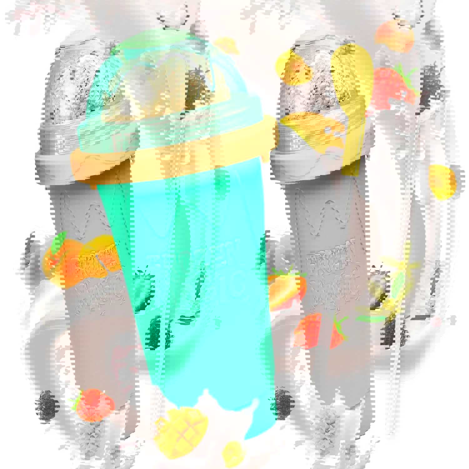 Frozen Slushy Cup Smoothie Maker with Lids and Straws - Quick & Easy Icy Treats at Home