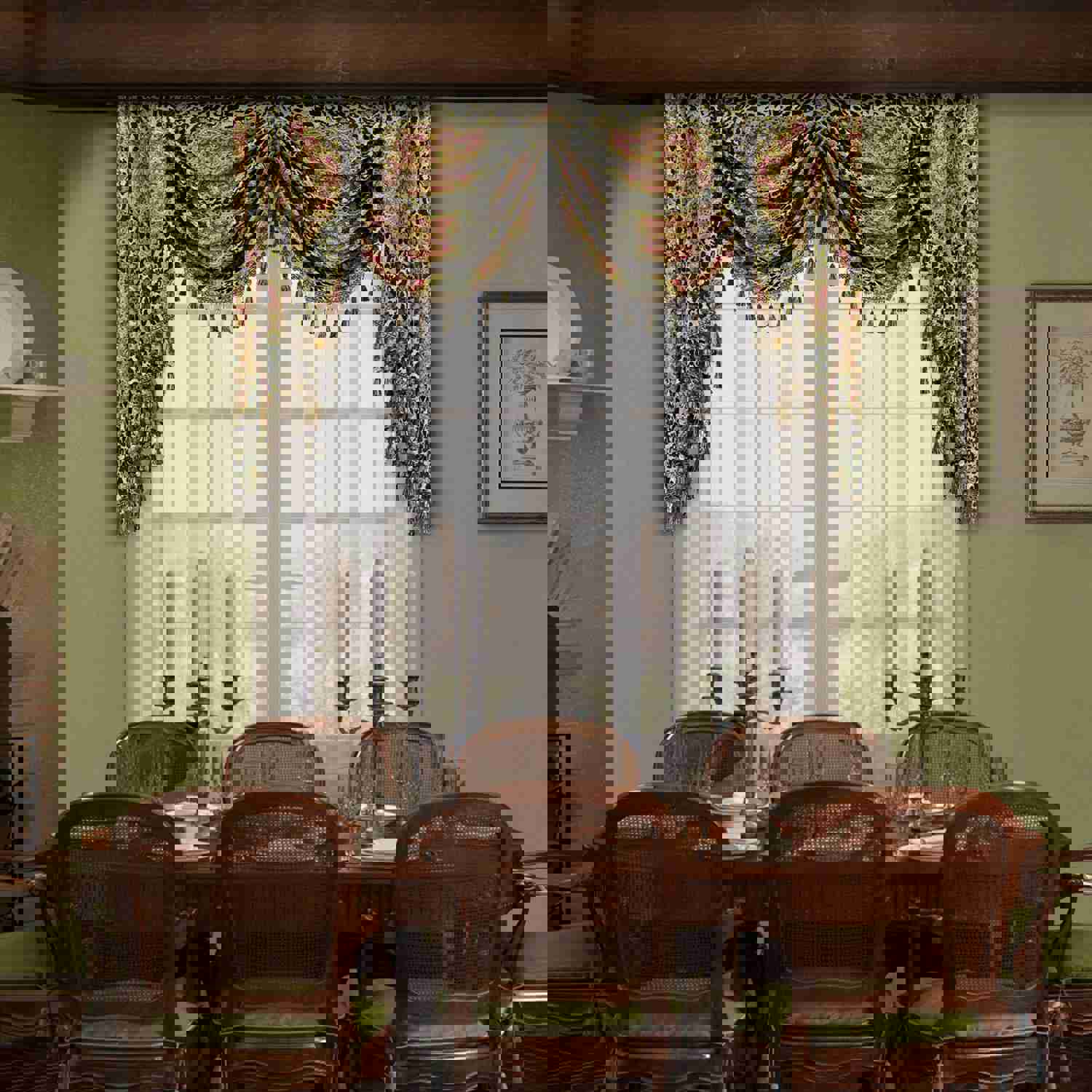 Leopard Print Swag Valance - Vintage Charm Window Drape