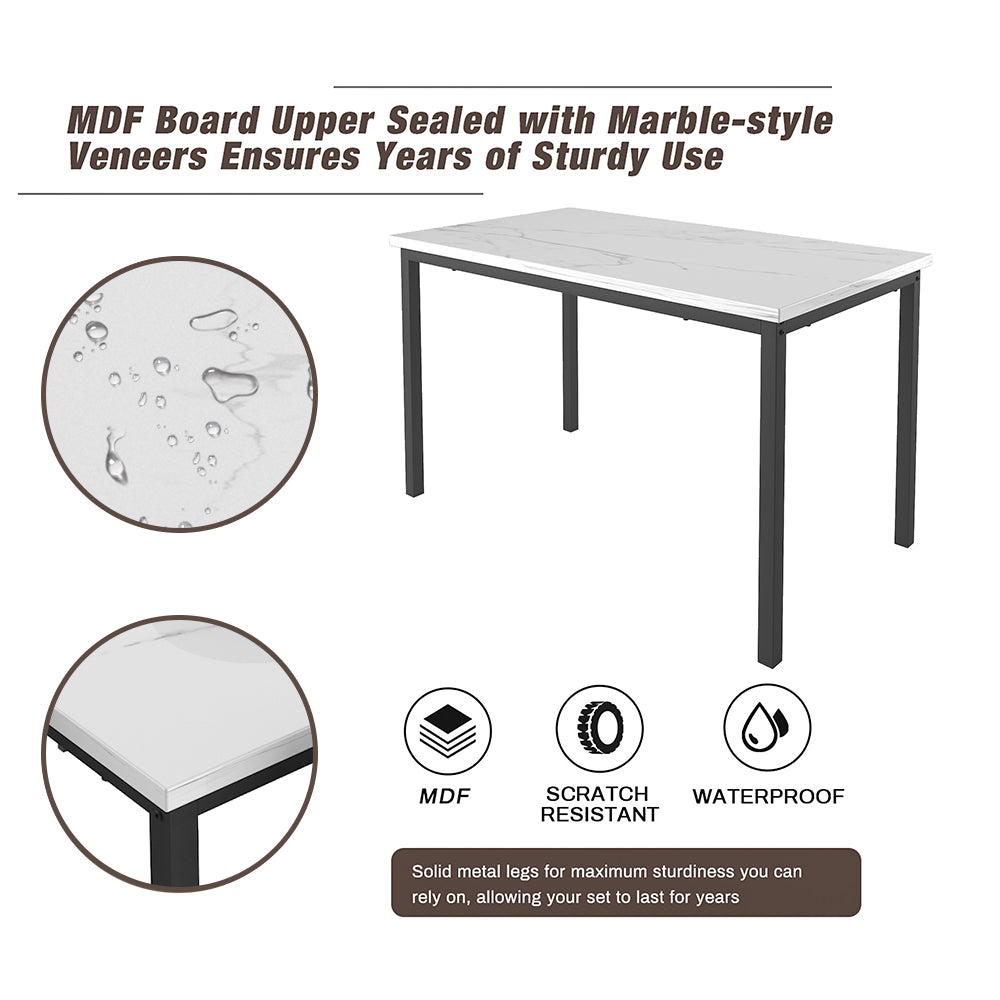 SEGMART 7-Piece Modern Dining Set with Table and 6 High-back Upholstered Chairs