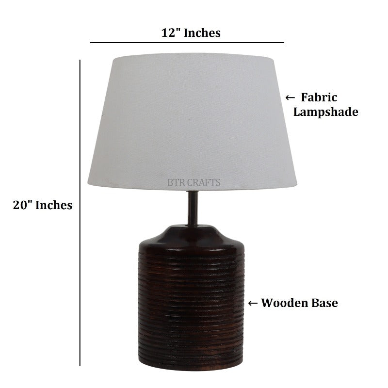 BTR CRAFTS Heavy Wooden Table Lamp (Bulb not Included)