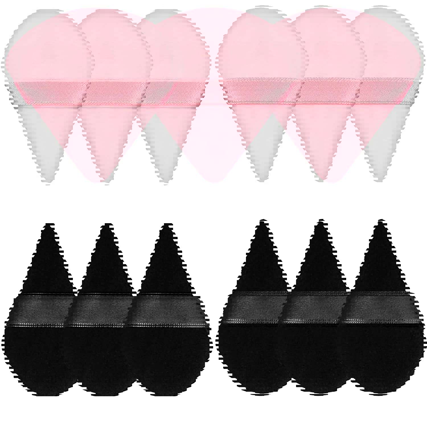 6 Pieces Soft Triangle Powder Puff for Makeup - Velour Cosmetic Sponge for Contouring and Under Eyes