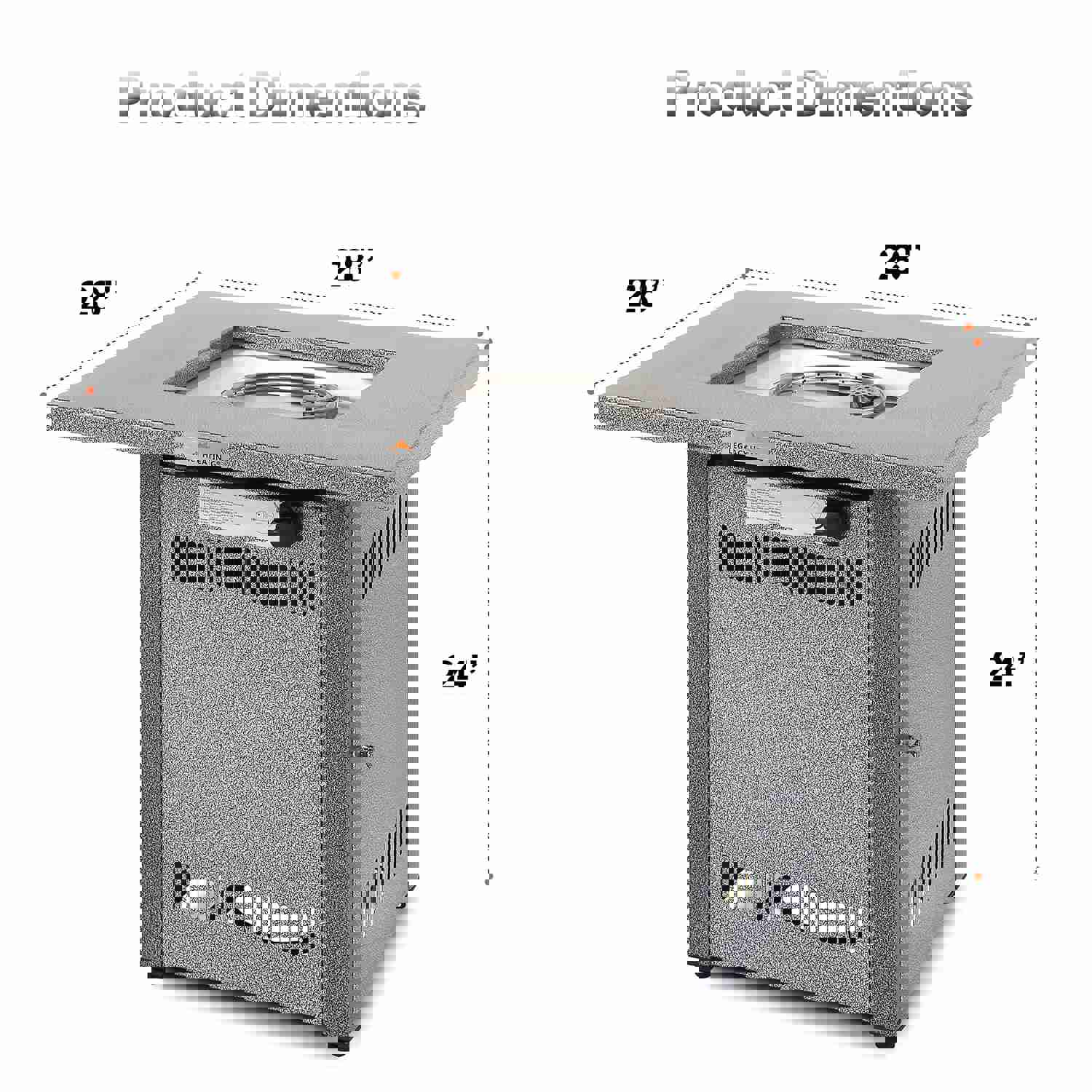 28 50000 BTU Silver Outdoor Propane Gas Fire Pit Table with Lid & Lava Rock