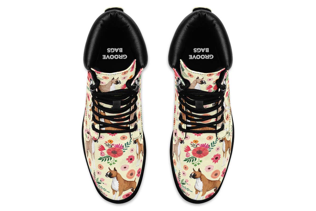 Boxer Floral Classic Vibe Boots - Custom Printed Vegan Boots