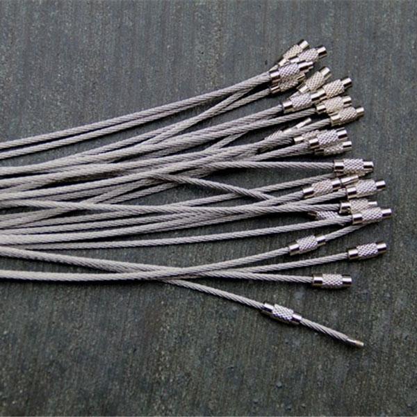 5pcs Multifunctional Outdoor Camping Gear Wire Ropes Key Ring (15cm) Silver