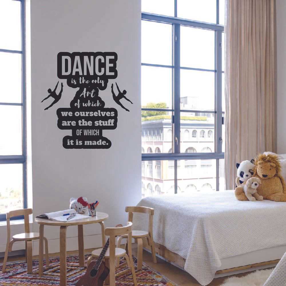 Ballerina Vinyl Wall Sticker - Dance Art Ballet Motivation Quote Decal