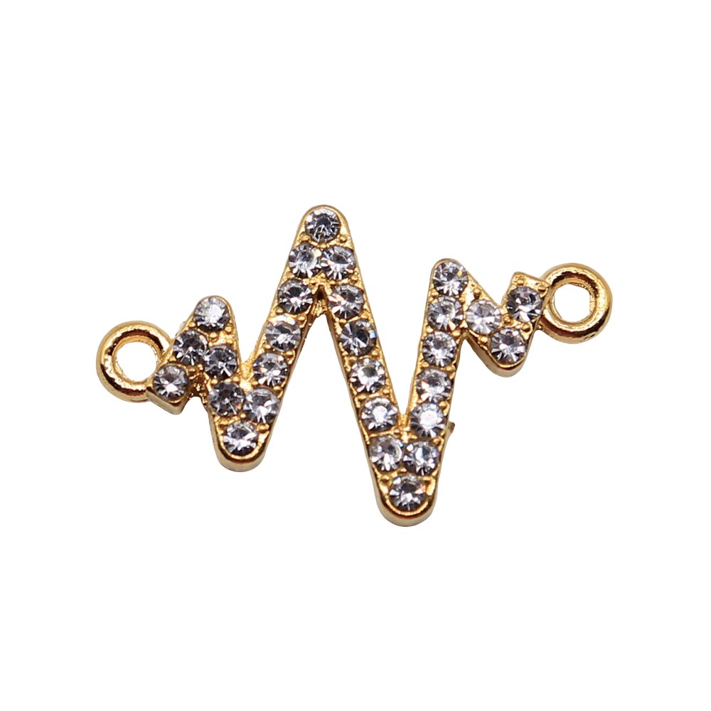 WYSIWYG 10pcs 23x12mm ECG Connector Charms Gold Color for DIY Jewelry Making