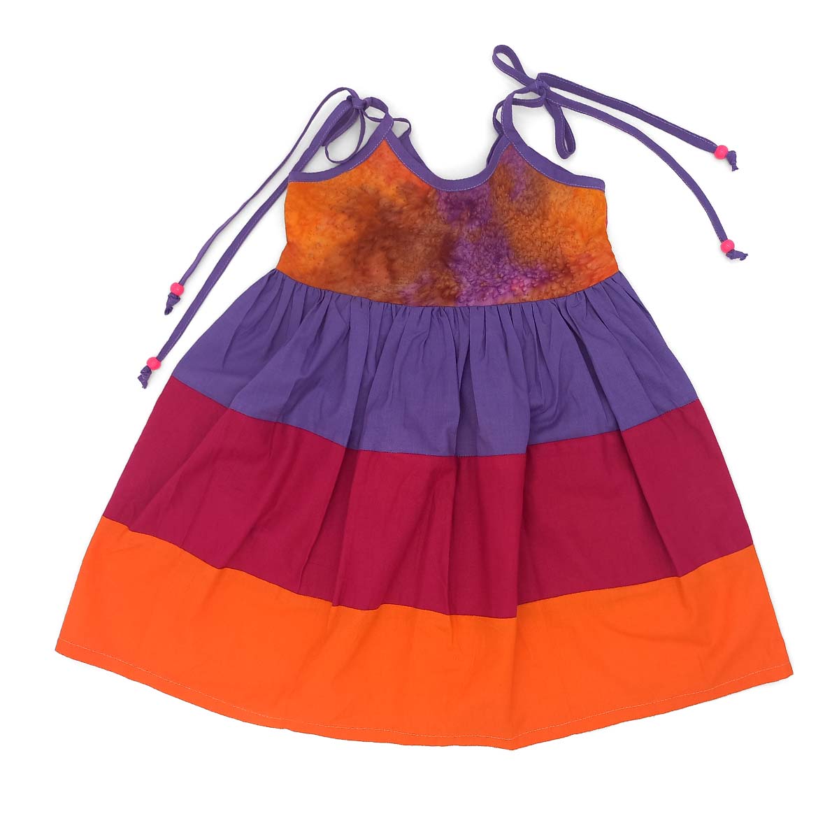 Géopa Kids Batiks Clothing Orange & Purple Dress