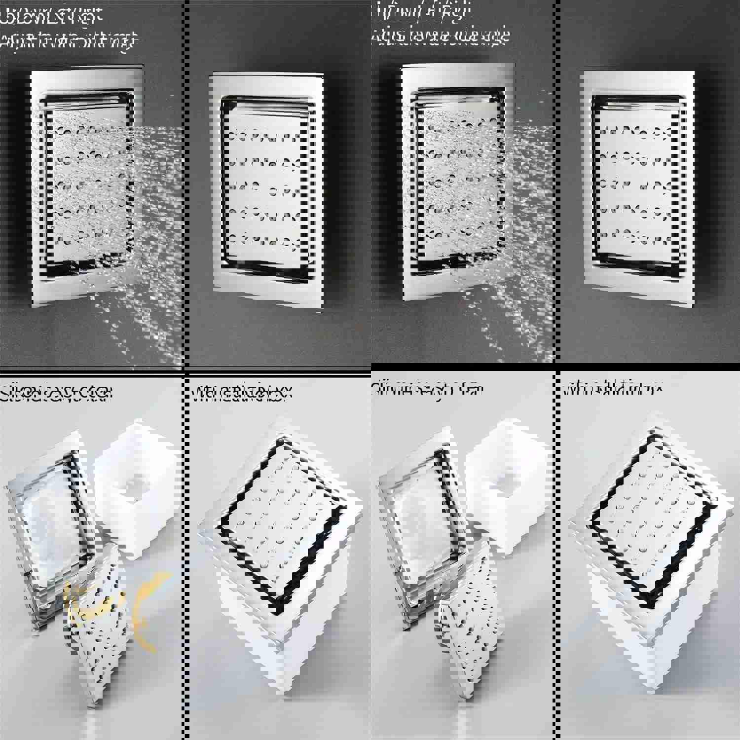 FUSE 36-Inch Dual Showerhead Complete LED Music Shower Set with 6 Body Jets