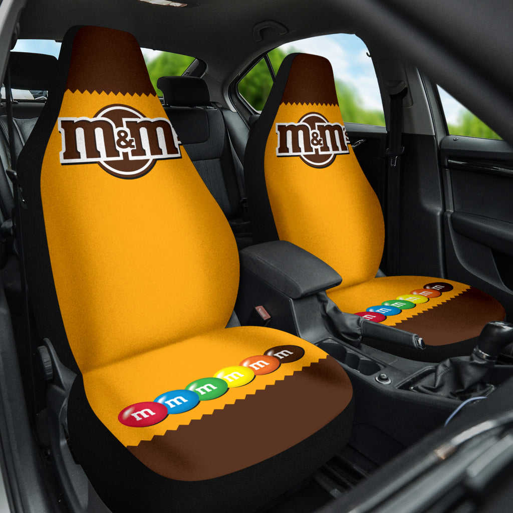 M&M Chocolate Logo Car Seat Covers - Premium Car Interior Accessories