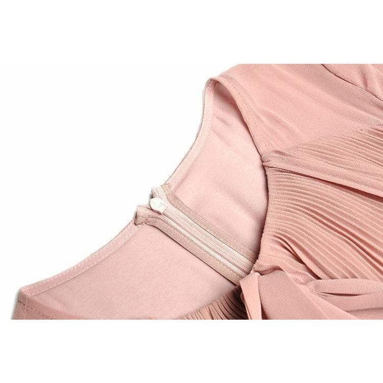 Fashion Autumn Chiffon Dress with Bow Decoration