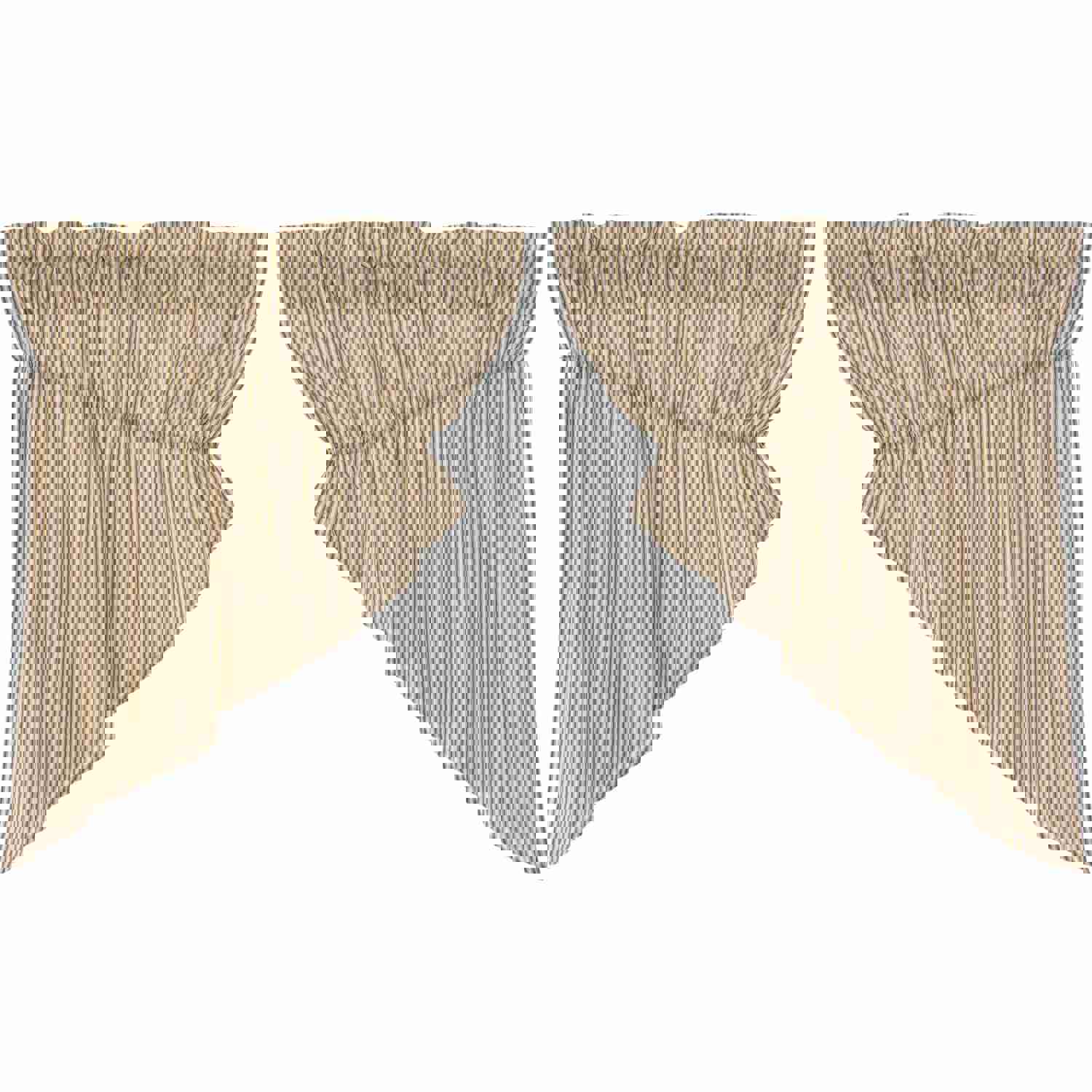 Sawyer Mill Charcoal Ticking Stripe Prairie Swag Set of 2 36x36x18