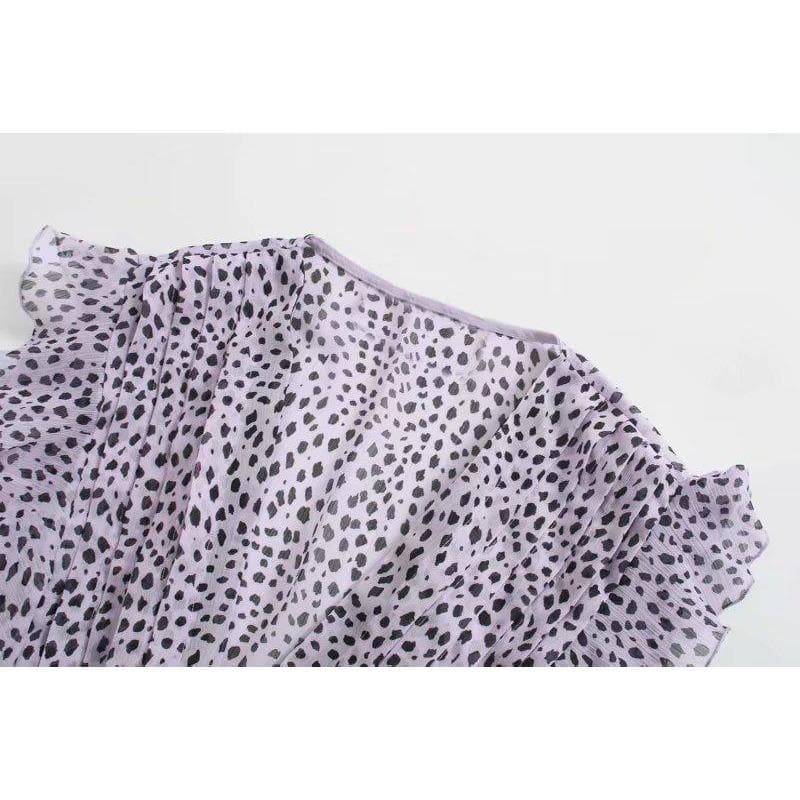 Fashion Pleated Ruffled Midi Dress - Women's Summer Lightweight Dress