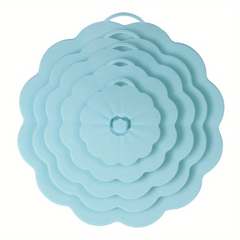 5pcs Reusable Silicone Food Storage Lids for Bowls, Dishwasher & Refrigerator Safe