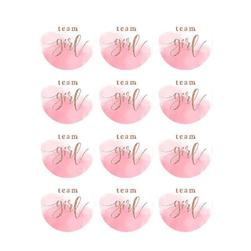 60-120 Pieces Gender Reveal Party Stickers, Baby Shower Decoration, Team Boy or Girl Stickers