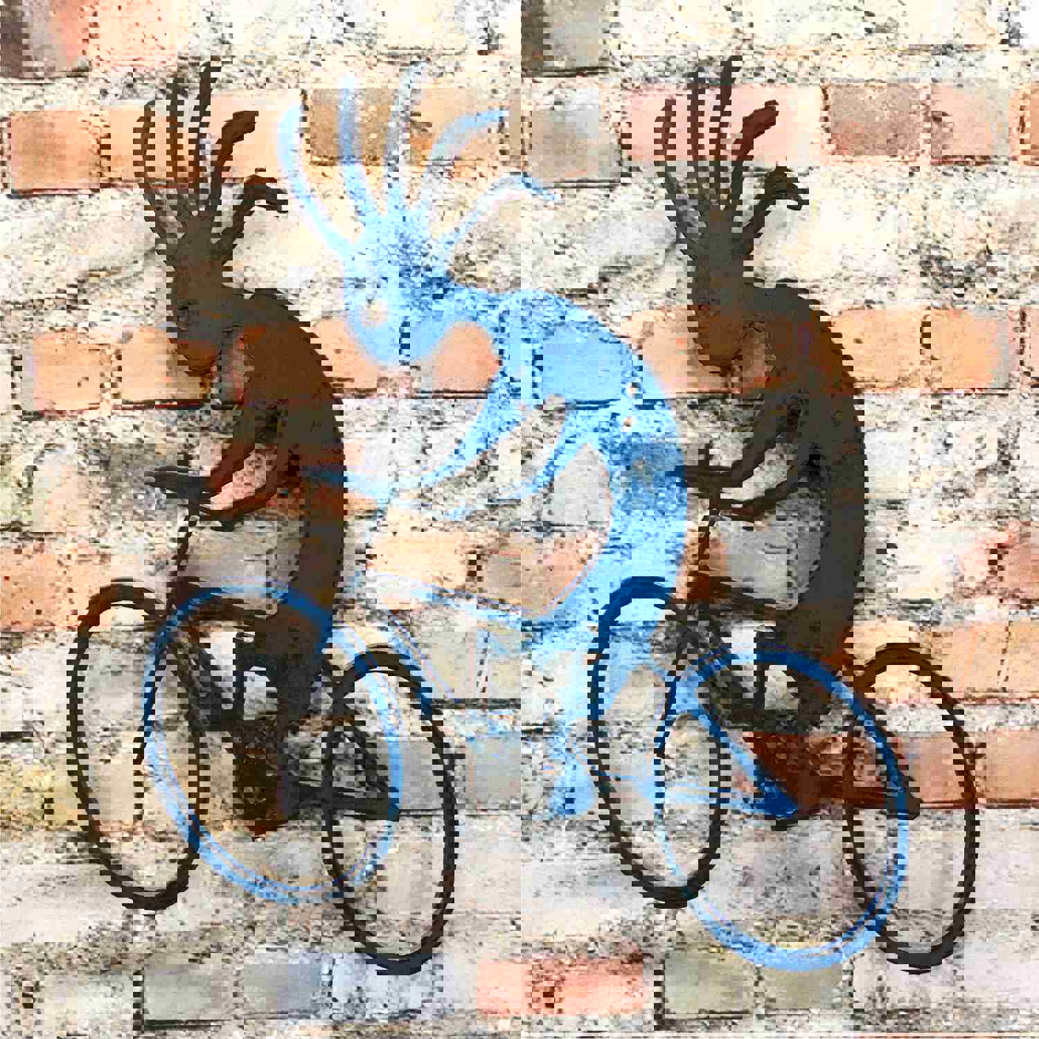 Kokopelli on Bicycle - Handmade Metal Wall Art Decor - USA Made - Custom Size & Patina