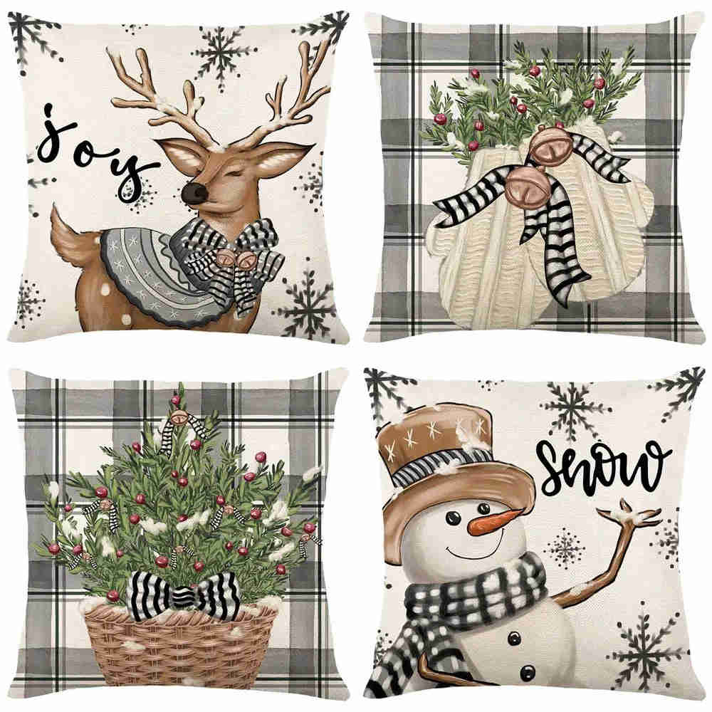 45cm Merry Christmas Cushion Cover Pillowcase 2023 Holiday Home Decor