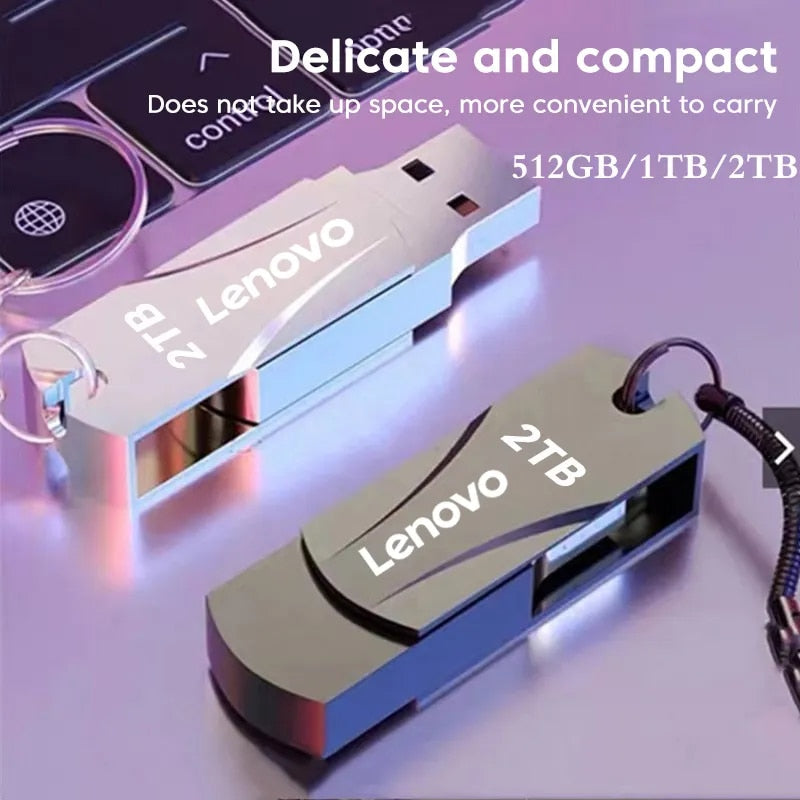 Lenovo Metal 2TB USB 3.0 Flash Drive - High Speed, Waterproof, Ultra-Large Capacity